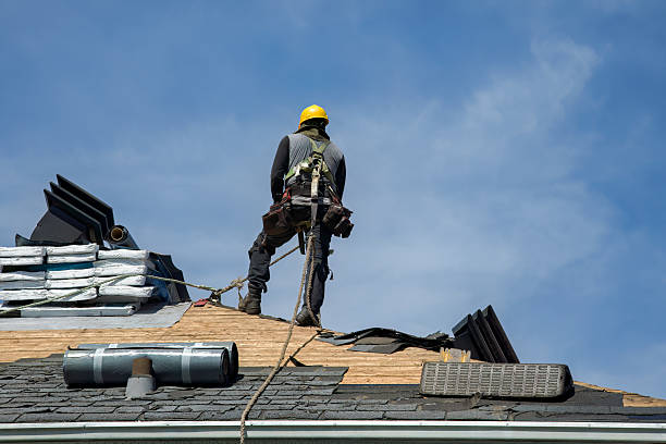 Professional Gutter Installation technician working in Southport, NC